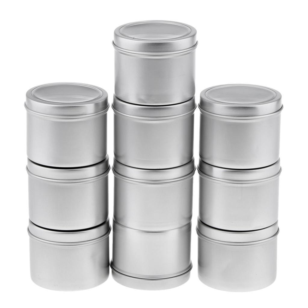 11Pc 100/60ml Empty Aluminium Cosmetic Pot Jar Tin Container with Screw Lids