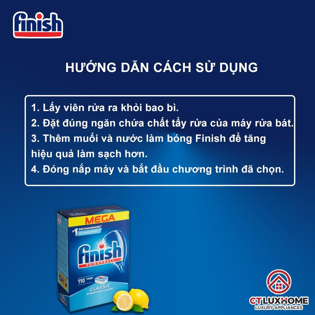 Viên rửa bát Finish Classic hương chanh 110 viên - 2 chức năng