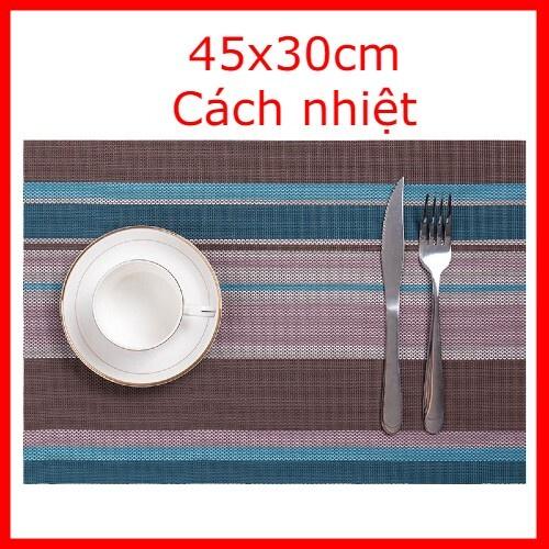 Tấm miếng lót bàn ăn cao cấp cách nhiệt tốt chống ma sát dễ dàng vệ sinh hình chử nhật không thấm nước màu nâu đen