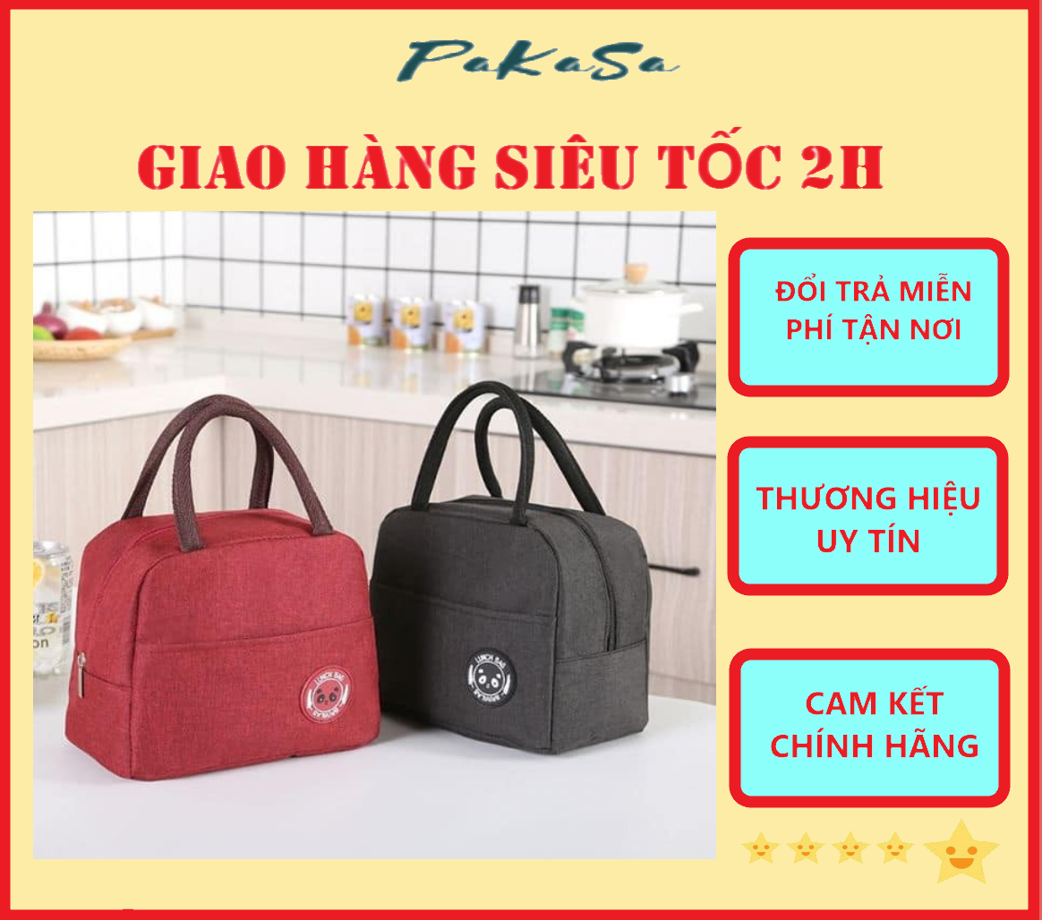 Hình ảnh Túi Đựng Hộp Cơm Có Lớp Giữ Nhiệt Và Chống Thấm Phong Cách Hàn Quốc PaKaSa - Hàng Chính Hãng 