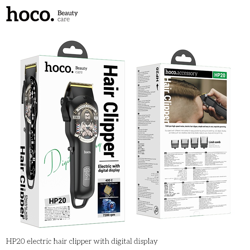 Tông đơ cắt tóc, tạo kiểu chuyên nghiệp, Màn hình LED hiển thị cao cấp HP20 - Hàng chính hãng