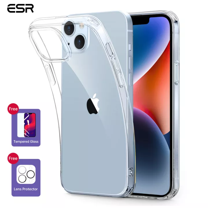 Ốp Lưng dành cho iPhone 14 Pro / 14 Pro Max/ 14/ 14 Plus/ ESR Project Zero Clear Case Trong Suốt Chống Ố Vàng - Kèm Combo Kính Cường Lực Màn Hình và Camera- Hàng Chính Hãng