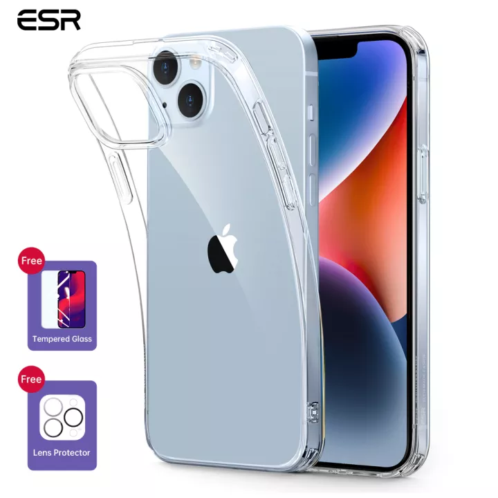 Ốp Lưng dành cho iPhone 14 Pro / 14 Pro Max/ 14/ 14 Plus/  ESR Project Zero Clear Case Trong Suốt Chống Ố Vàng - Kèm Combo Kính Cường Lực Màn Hình và Camera- Hàng Chính Hãng