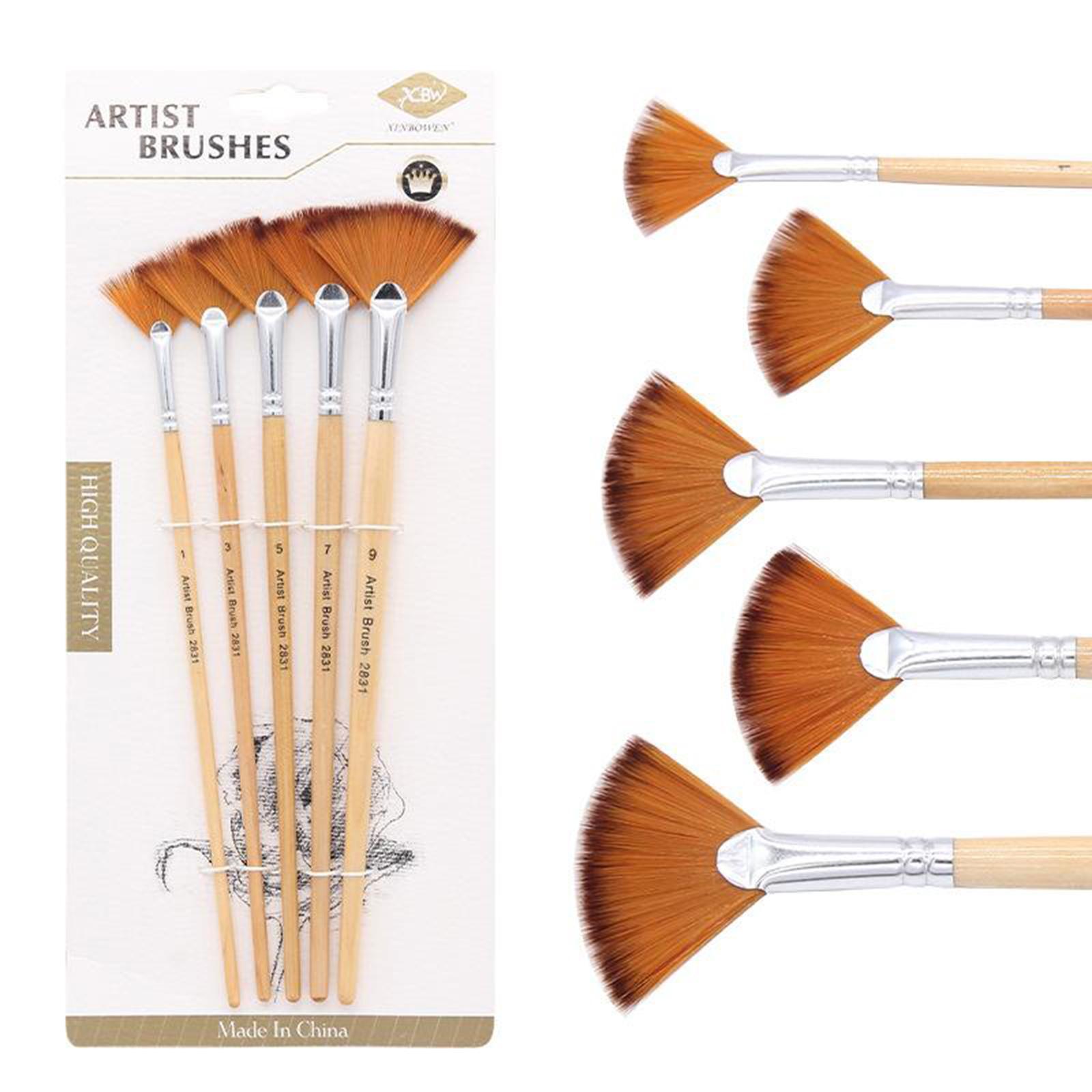 5 Pcs Paint Brushes Artists Painting Acrylic Painting