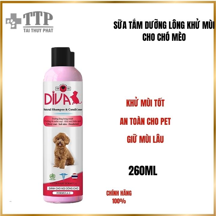 Sữa Tắm Diva Cho Chó Hàng Chuẩn Spa - Mềm, Mượt, Thơm - 260ml - Pet Tài Thủy Phát - T001