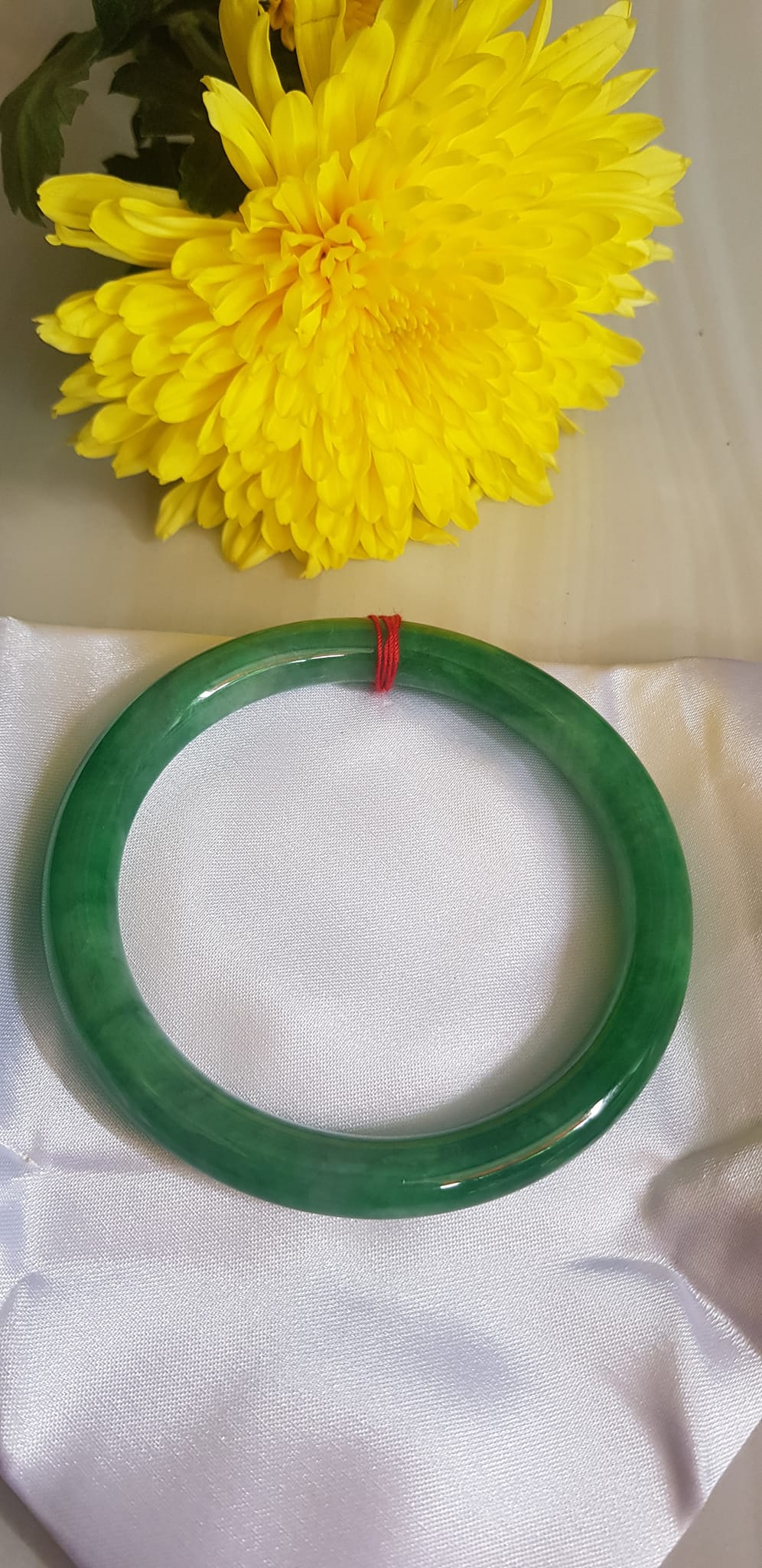 Vòng tay Nam size to đá Cẩm Thạch Đậu Lý QC 66mm x cọng 10mm Vòng màu xanh đậu lý bông đậm đẹp Nam tay to Cân Nặng 78kg - 90kg đeo ạ