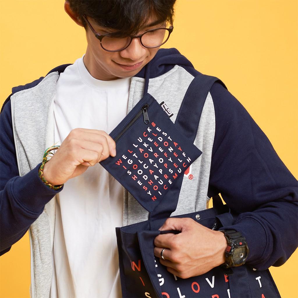 Bóp ví nhỏ gọn vải canvas in ô chữ làm quà tặng Crossword Pouch JAMLOS