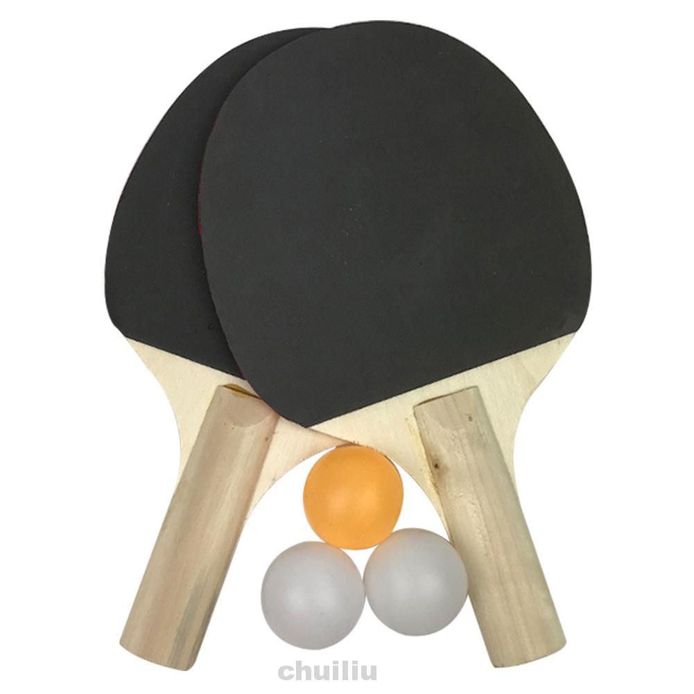 Set 2 Vợt Bóng Bàn 3 Trái Bóng Chống Trượt Cho Người Mới Bắt Đầu