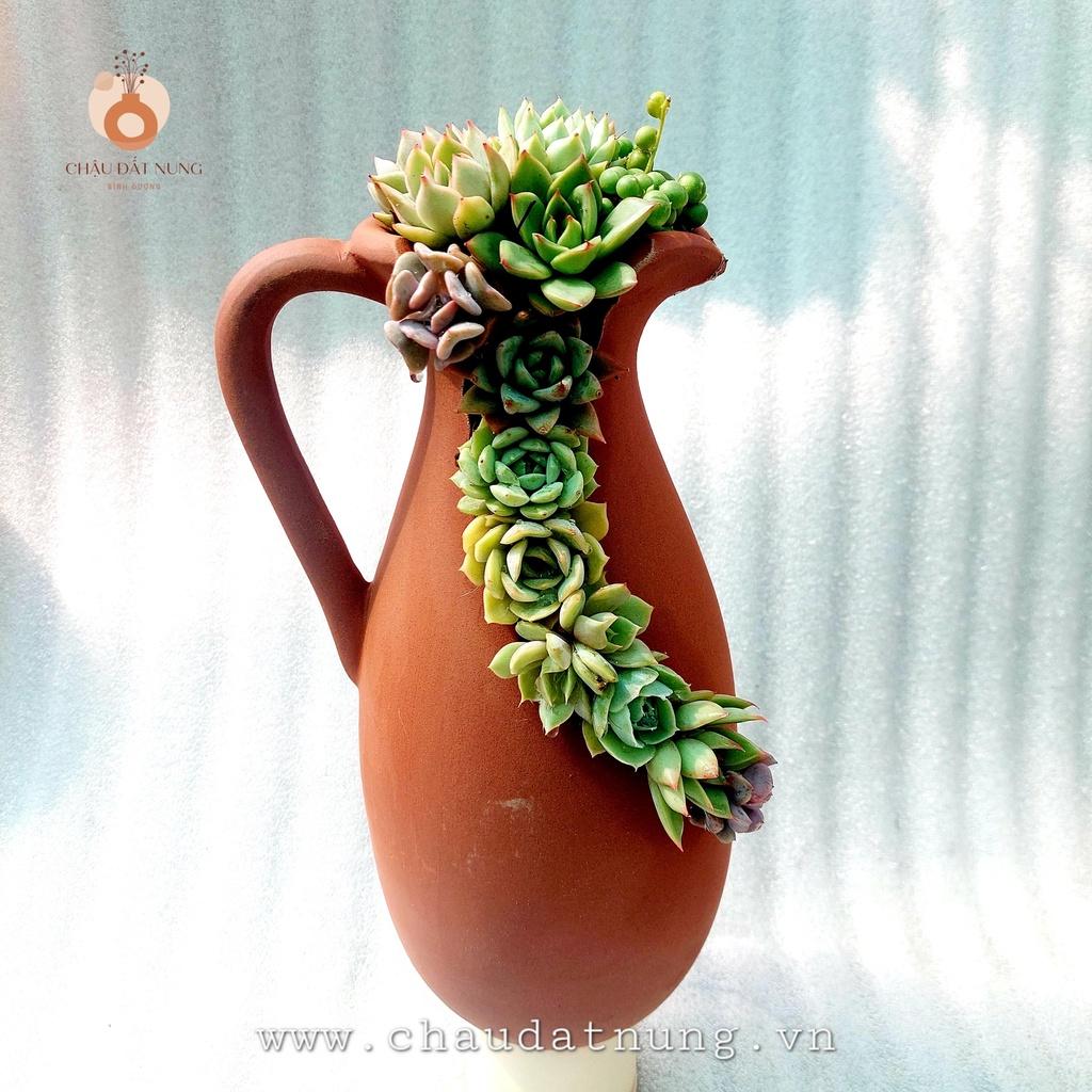 Chậu đất nung - Bình sữa xẻ 1029, miệng chậu 10cm, chiều cao 29cm