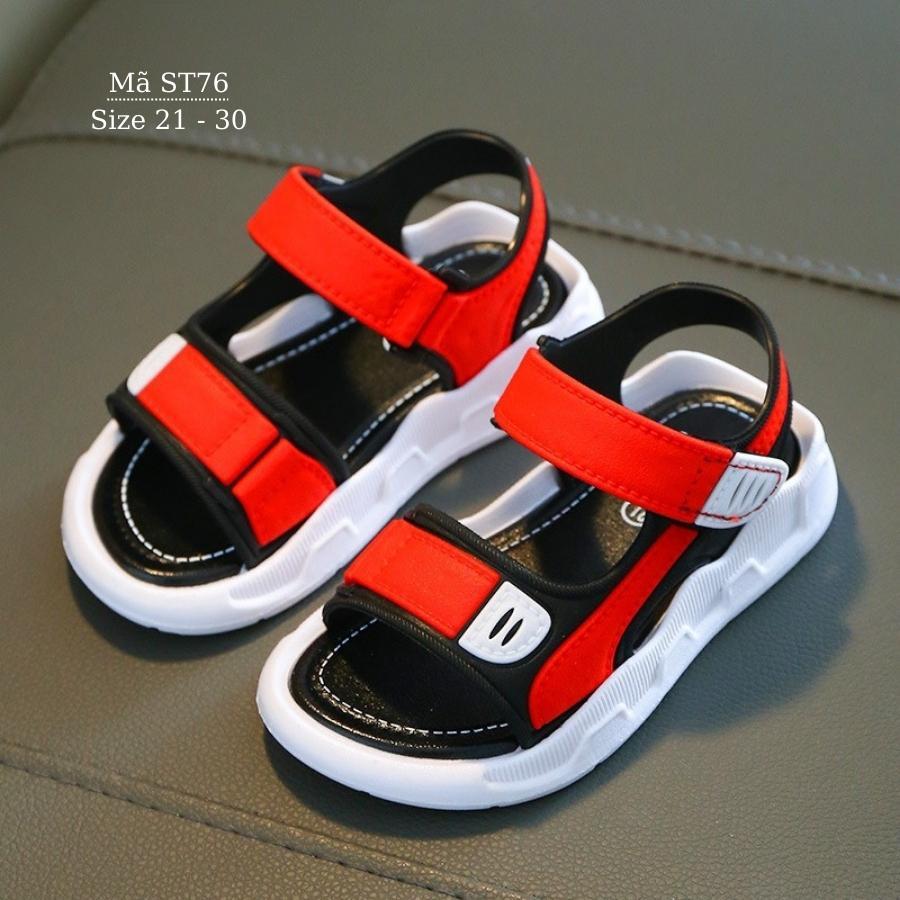 Dép sandal bé trai 1 - 5 tuổi quai ngang nhựa dẻo cao cấp êm nhẹ chống trơn trượt phong cách Hàn Quốc ST76