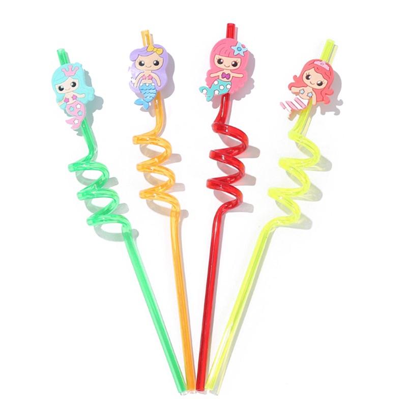 Tmdbyx Bộ 4 Ống Hút Cứng Trang Trí Tiệc Sinh Nhật Mùa Hè