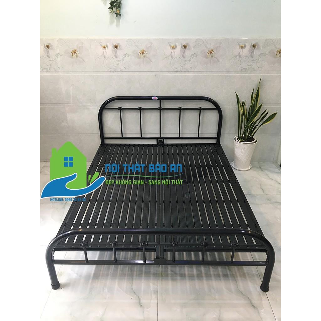 Giường sắt mỹ nghệ nhiều kích thước từ 1m đến 1m8 mẫu 05 - Bảo An