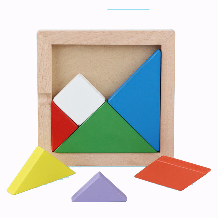 Đồ chơi giáo dục Tangram 7 mảnh nhiều màu sắc