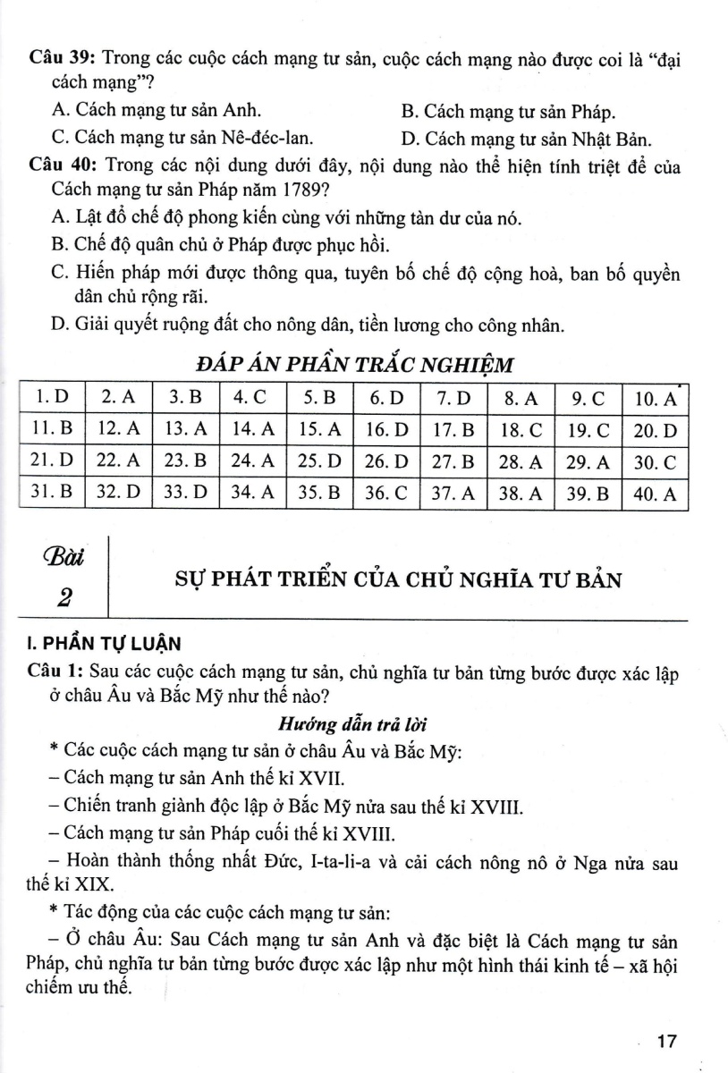 Trả Lời Câu Hỏi Lịch Sử 11 - Tự Luận Và Trắc Nghiệm _HA