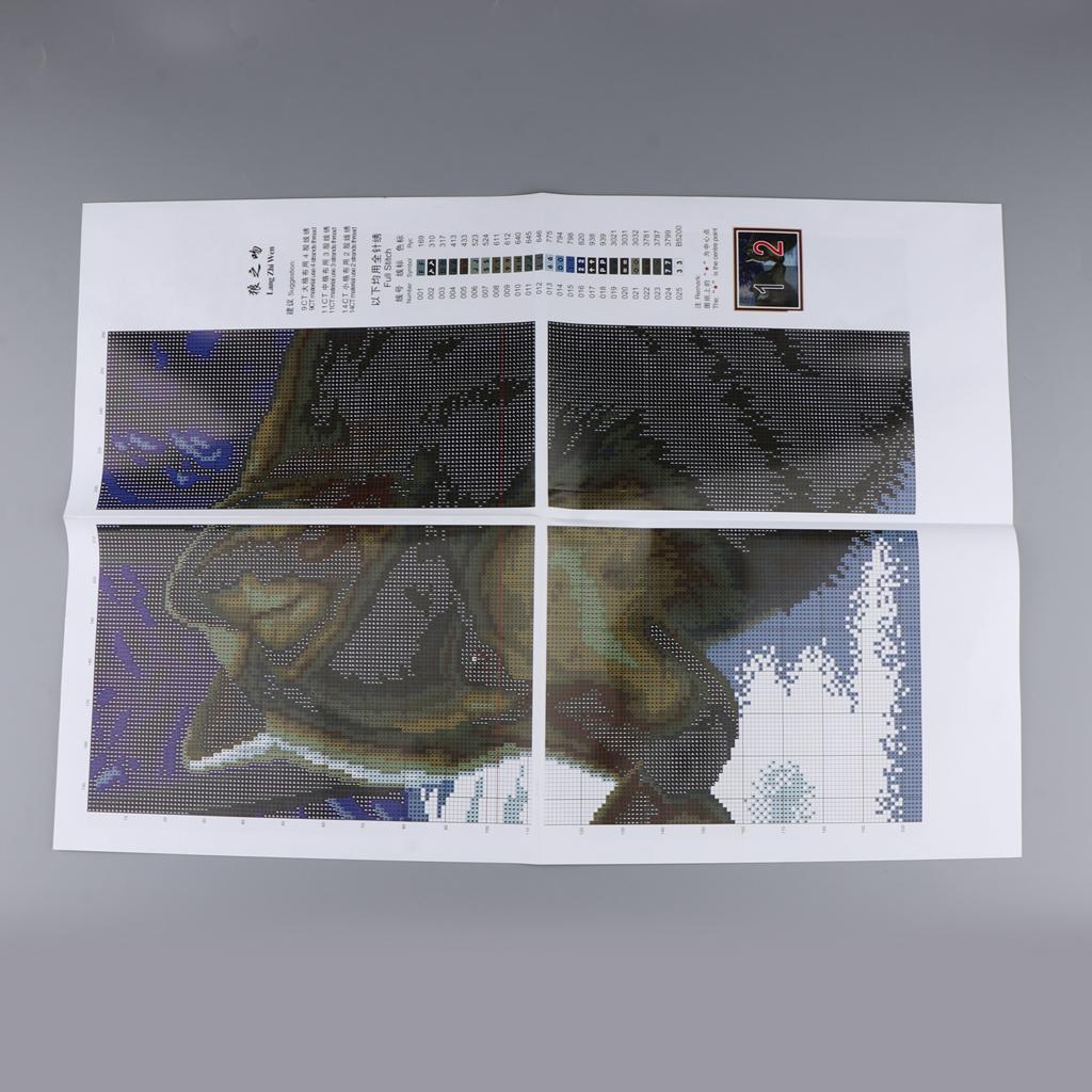 Wolf Stamped Cross Stitch Kit Handmade Needlework for Beginners 11CT