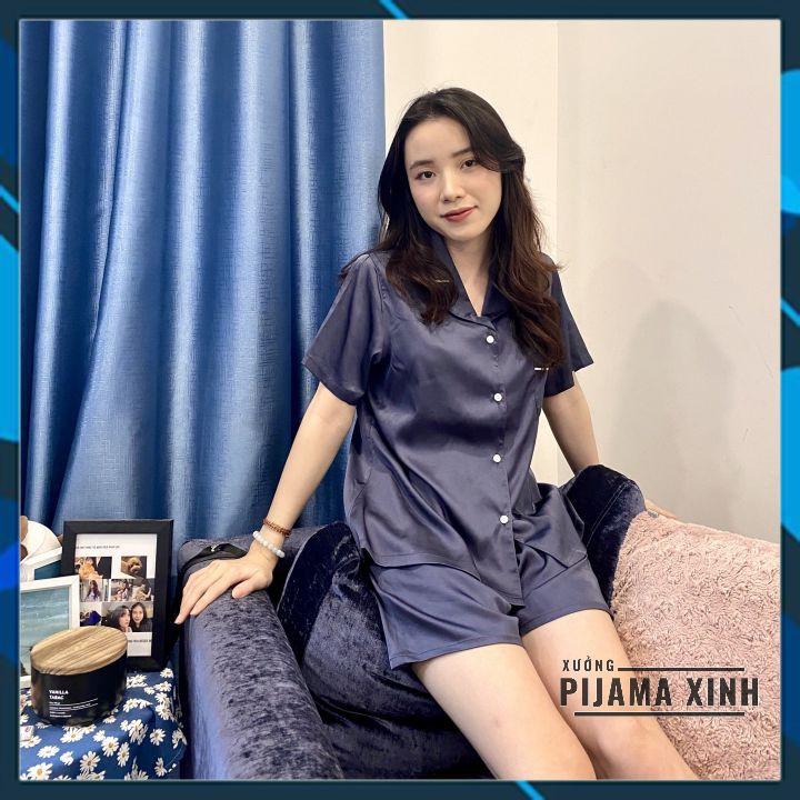 BỘ NGỦ PIJAMA LỤA - Đồ mặc nhà chất Latin trơn nhiều màu Cao cấp Chất đẹp Đường may chuẩn - Hàng cộc quần dài, đùi