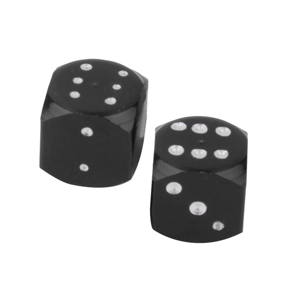 2Pcs Valve Motorcycle Car Tire Valve Metal Dice Black