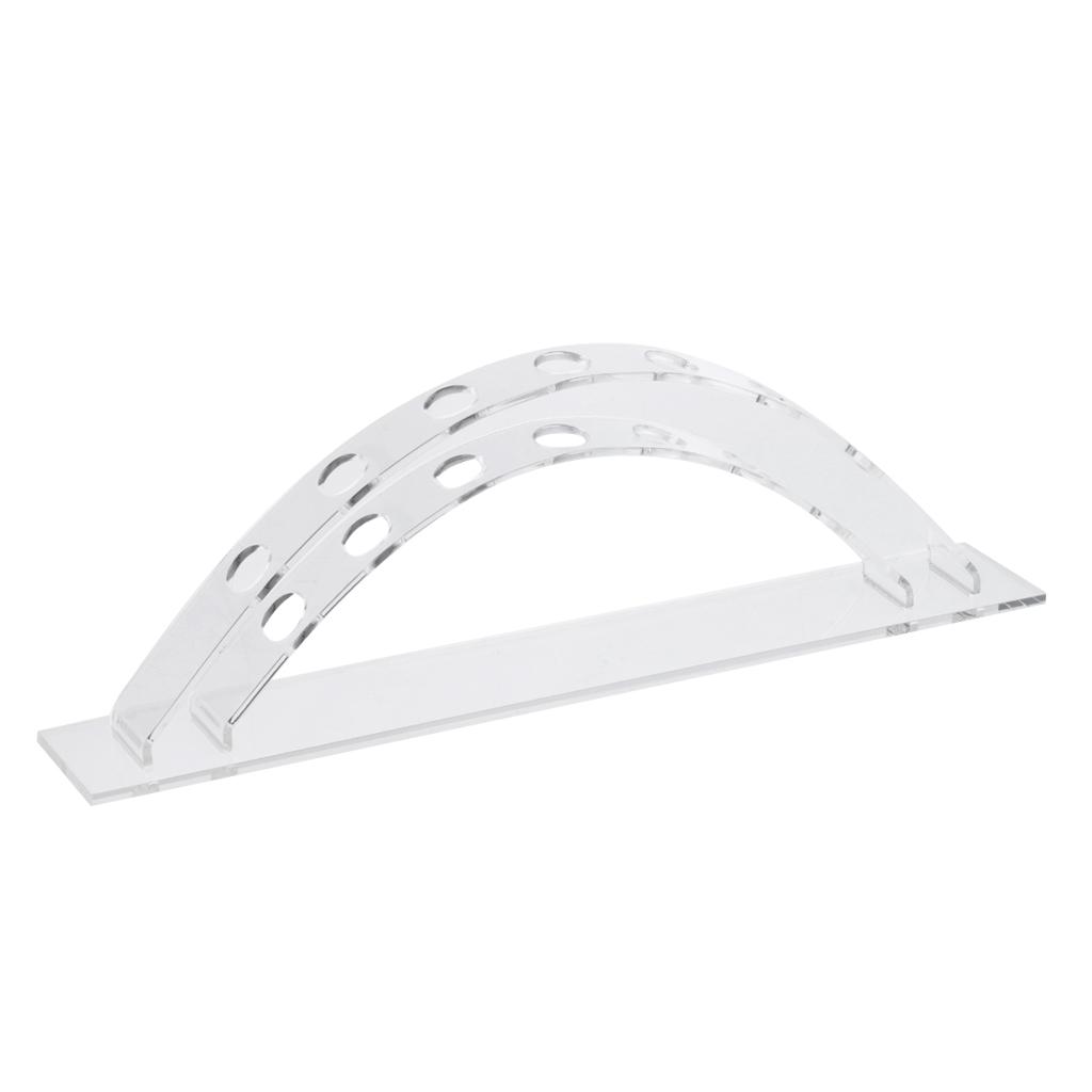 7 Slots Rainbow Acrylic Makeup Brush Holder Rack Pen Pencil Organizer Shelf