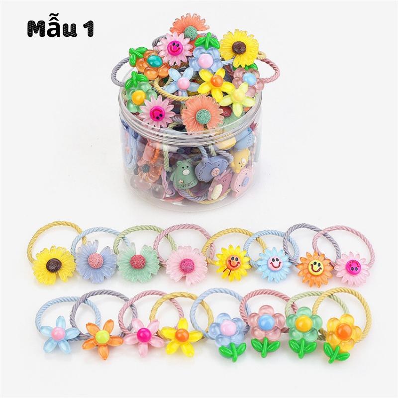 Hộp 30 Dây Buộc Tóc Bé Gái Nhiều Hình Kute Mixi Kids PKT0022B