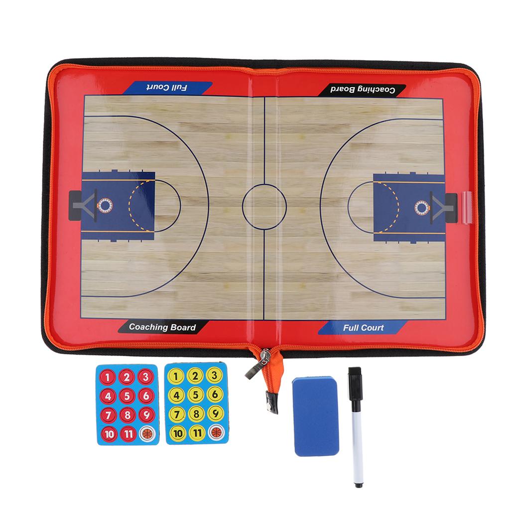 Magnetic Basketball Coaching Board Foldable Strategy Clipboard Training Aids