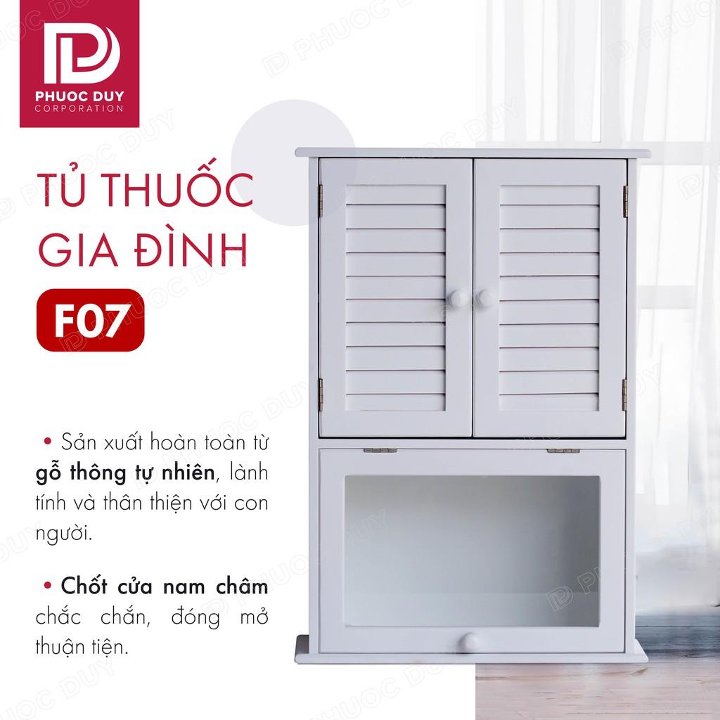 Tủ thuốc y tế gia đình gỗ tự nhiên F07