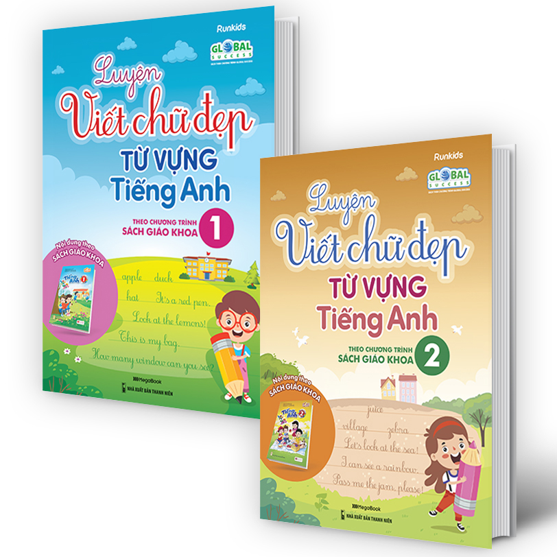 Combo Luyện viết chữ đẹp từ vựng tiếng Anh - theo chương trình Sách giáo khoa Lớp 1,2