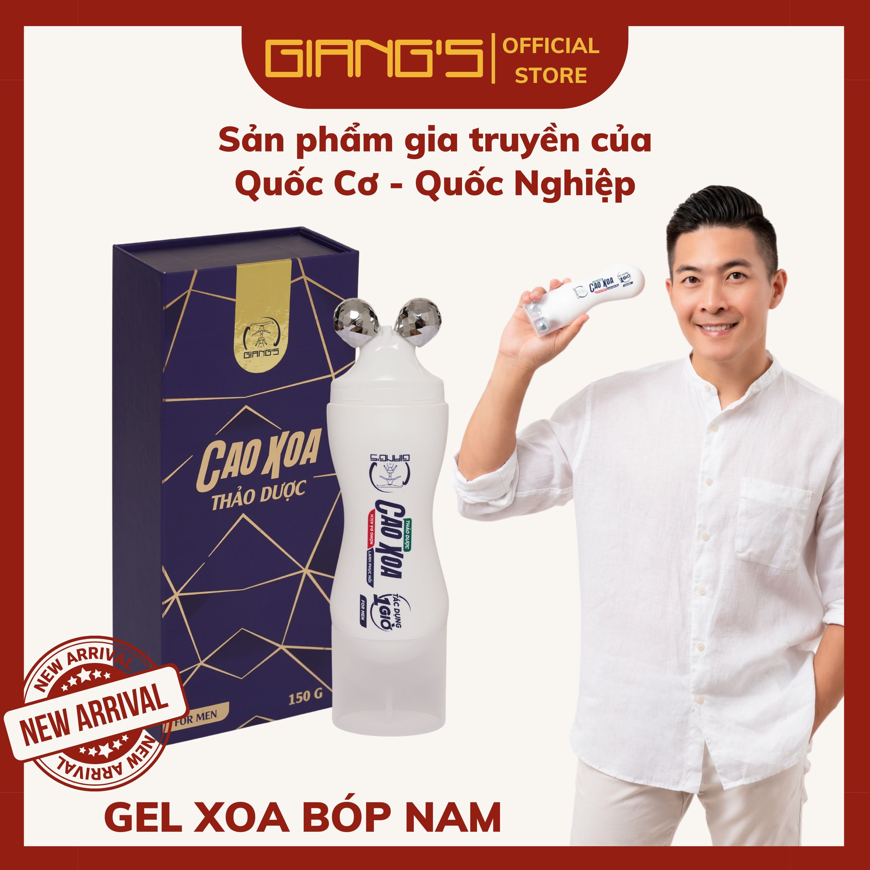 Herbal Gel for man 150ml - Dầu xoa bóp massage đầu lăn giảm đau nhanh dành cho nam