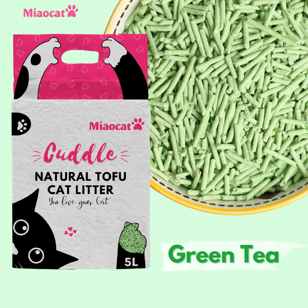 Cát vệ sinh đậu nành Cuddle Tofu 5L cho mèo - hương Trà xanh - MIAOCAT