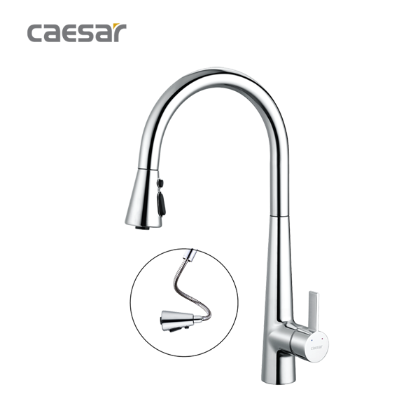 Vòi Rửa Bát Rút Dây Nóng Lạnh K905C Caesar