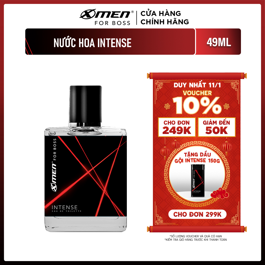 Nước hoa EDT X-Men for Boss Intense - Mùi hương trầm đầy nội lực 49ml