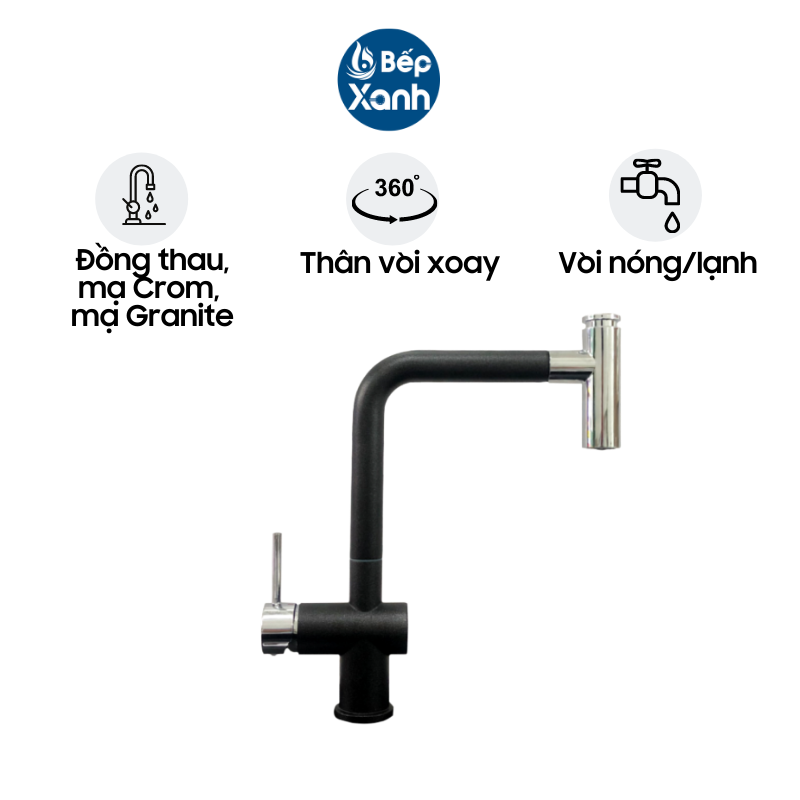 Vòi Rửa Chén Carysil G-2485 - Thân Vòi Xoay 360 Độ - Hàng Chính Hãng