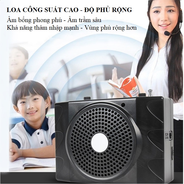 Loa Mic Trợ Giảng Q5 - Đài FM ( kích thước nhỏ gọn tiện lợi mang theo bên mình -Pin lithium dung lượng cao 1800mAh)