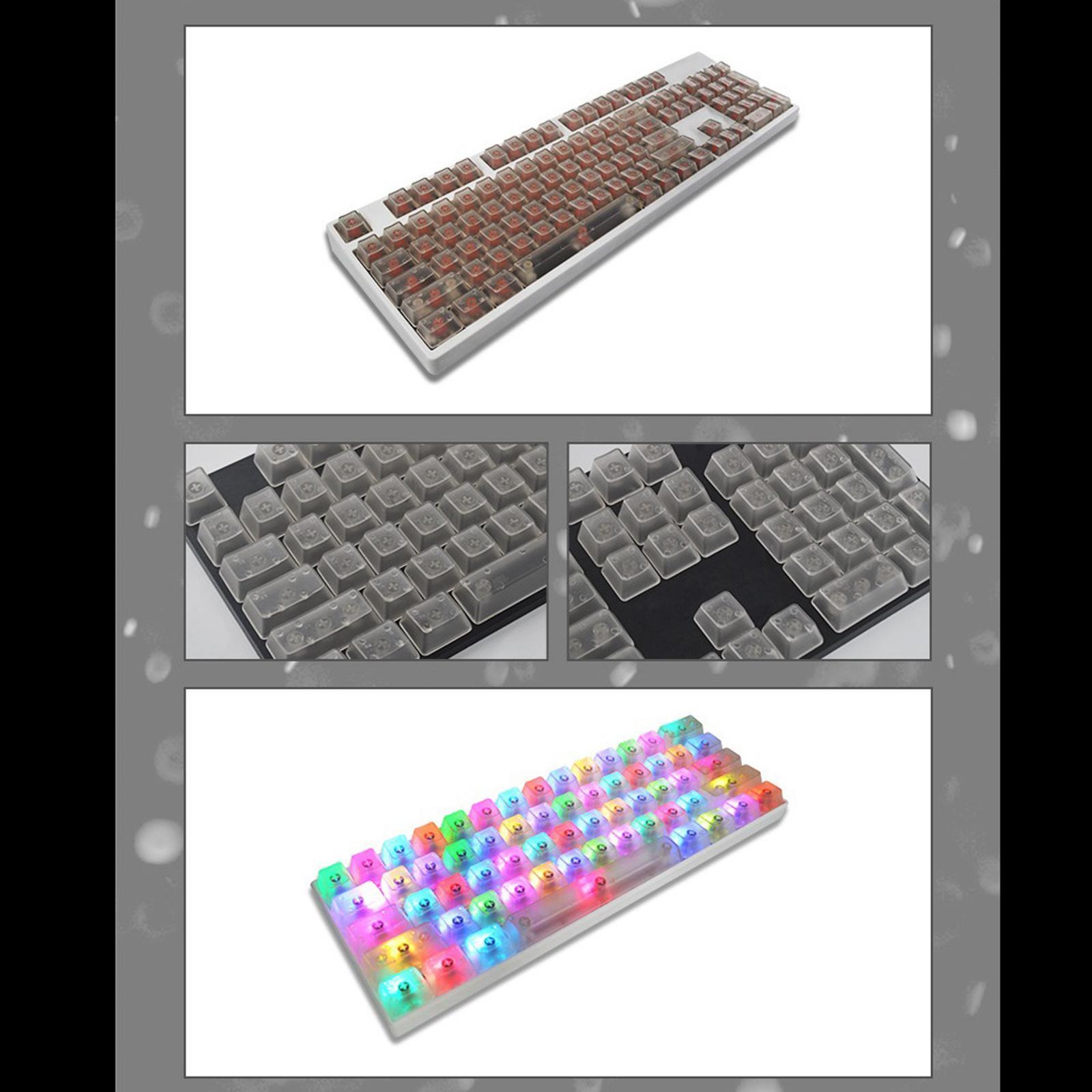 208 Pieces DIY Fully Transparent Keycaps Cherry Profile Keyset for Cherry MX/Clone Switches