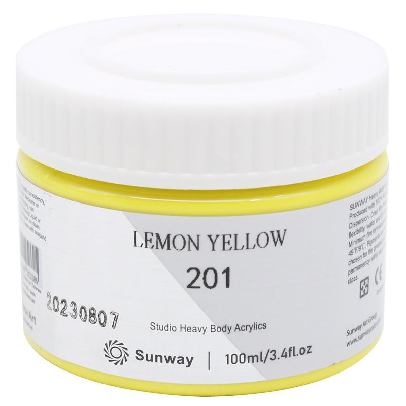 Tuýp Màu Vẽ Acrylic 100 ml - Sunway No.201 - Lemon Yellow