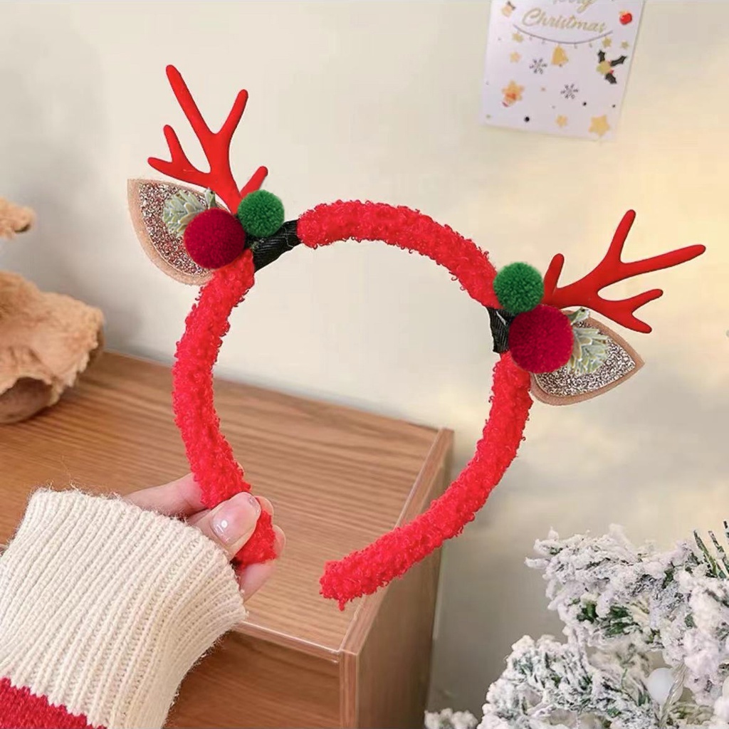 Băng Đô Cài Tóc Hình Sừng Hươu Phong Cách Giáng Sinh Dễ Thương Cho Nữ- Ngẫu Nhiên