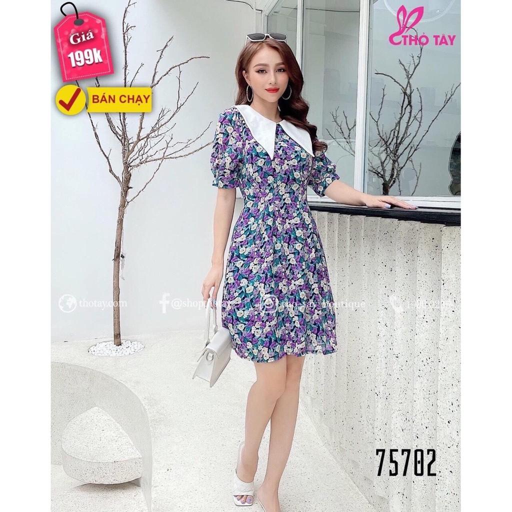 ĐẦM XÒE VOAN LỤA HỌA TIẾT HOA CỰC XINH / CÓ SIZE 70KG