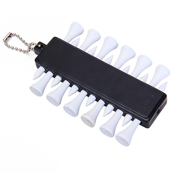 Plastic Tee Holder Carrier 3 Ball Marker 12Pcs 2 1/8 inch Wood Tees