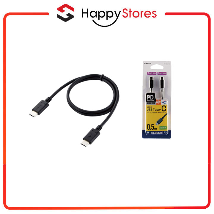 Dây cáp chuẩn Type-C ELECOM MPA-CCPNBK - Hàng chính hãng