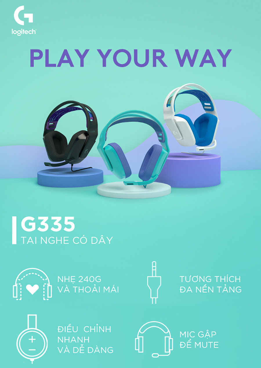 Tai Nghe Gaming Có Dây Logitech G335 - Màu