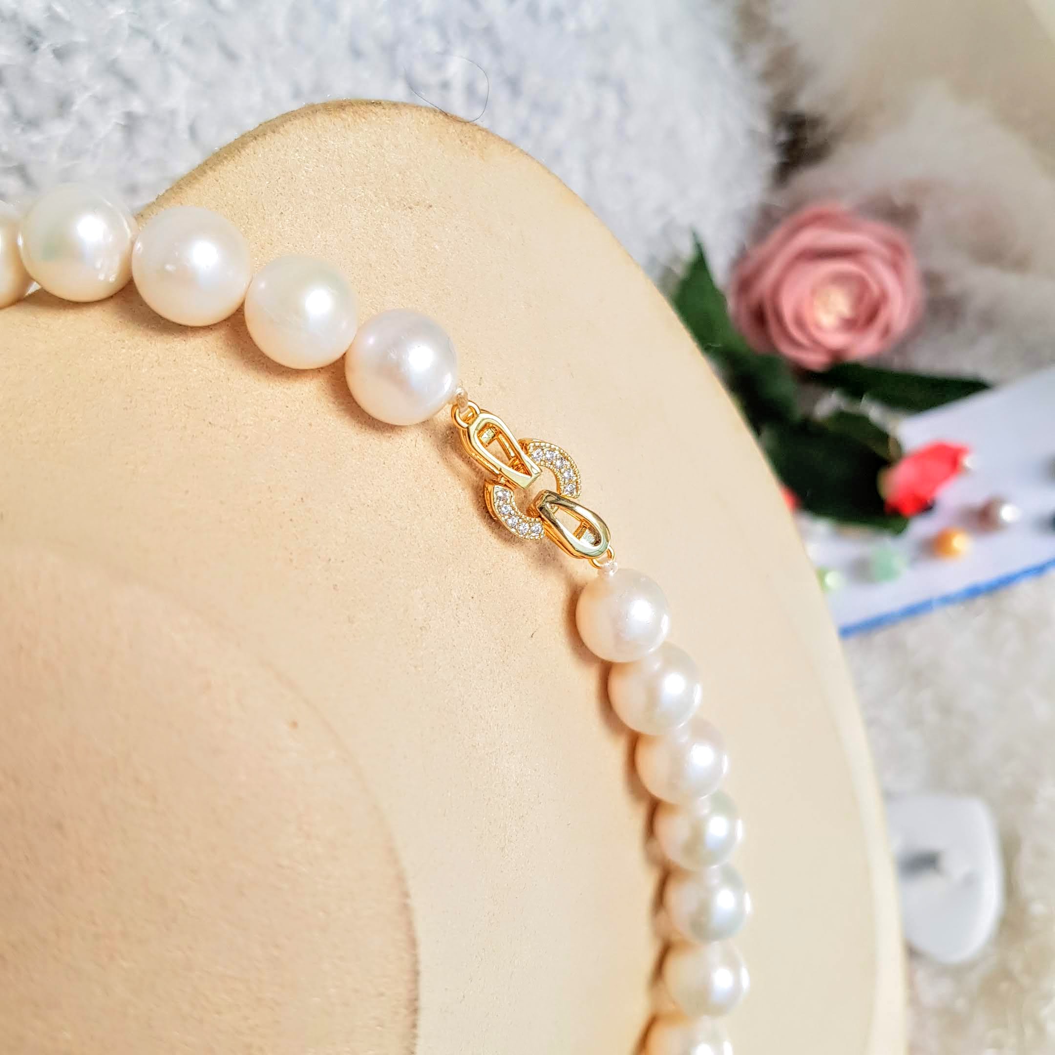 Chuỗi Vòng Cổ Ngọc Trai Cao Cấp - Chuỗi Đơn - Trang Sức Cô Tấm - MOON PEARL - COTAM0604 + Tặng Kèm Bông Tai Nụ Bạc KT2602