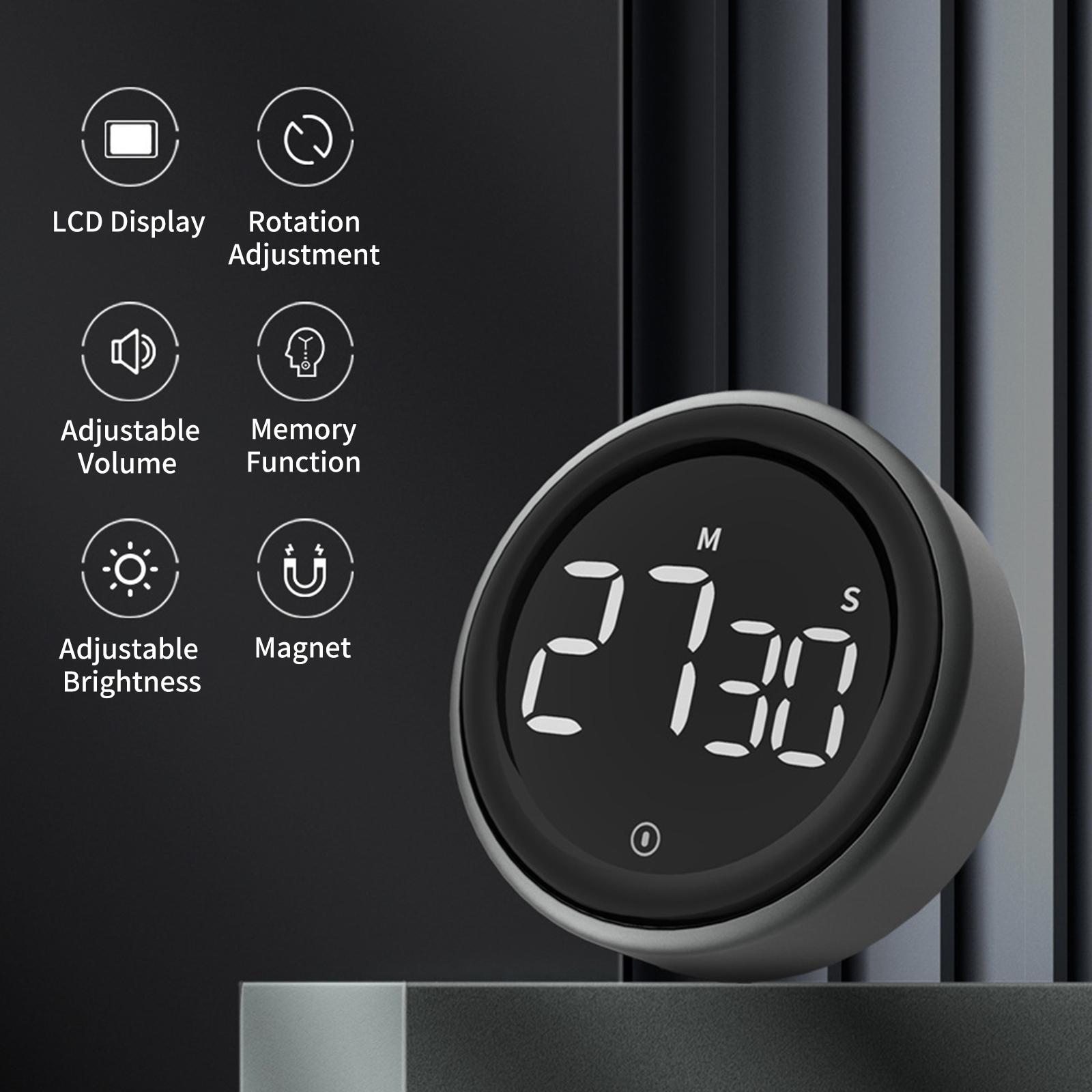 Bộ Hẹn Giờ Bếp Nam Châm Đếm Ngược Kỹ Thuật Số Màn Hình Lcd Lớn Cho Nấu Nướng