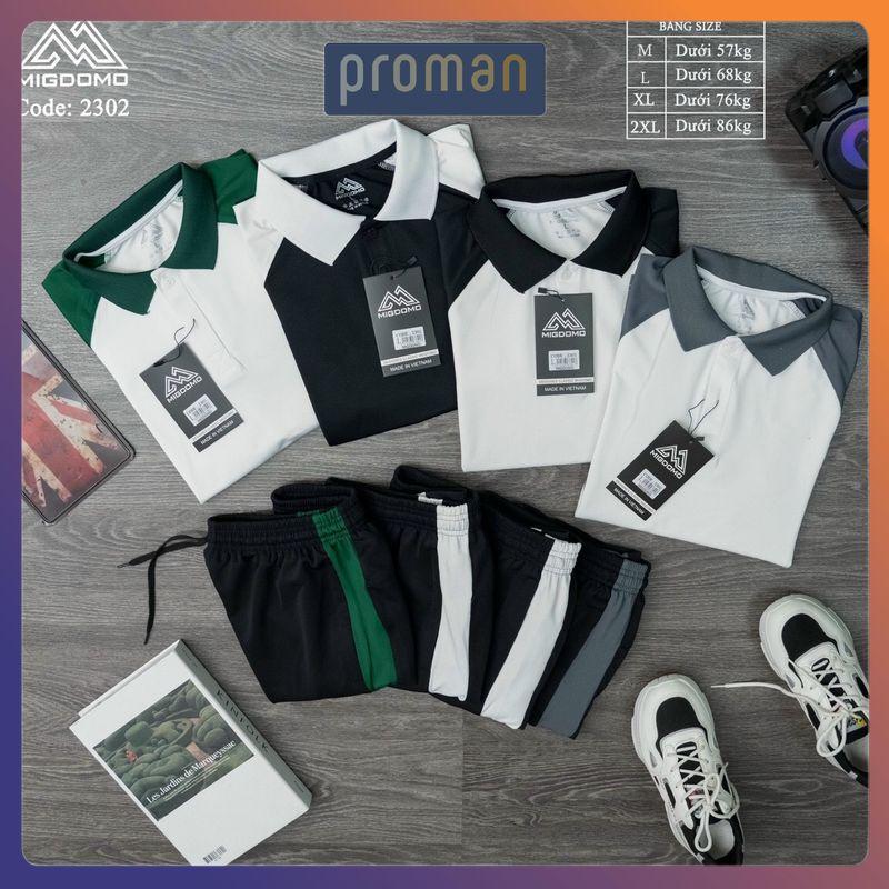 Bộ Quần Áo PoLo Sọc Nam Cao Cấp, Bộ Thun Nam Chất Poli Cá Sấu Co Giãn Thoải Mái BO05 - PROMAN
