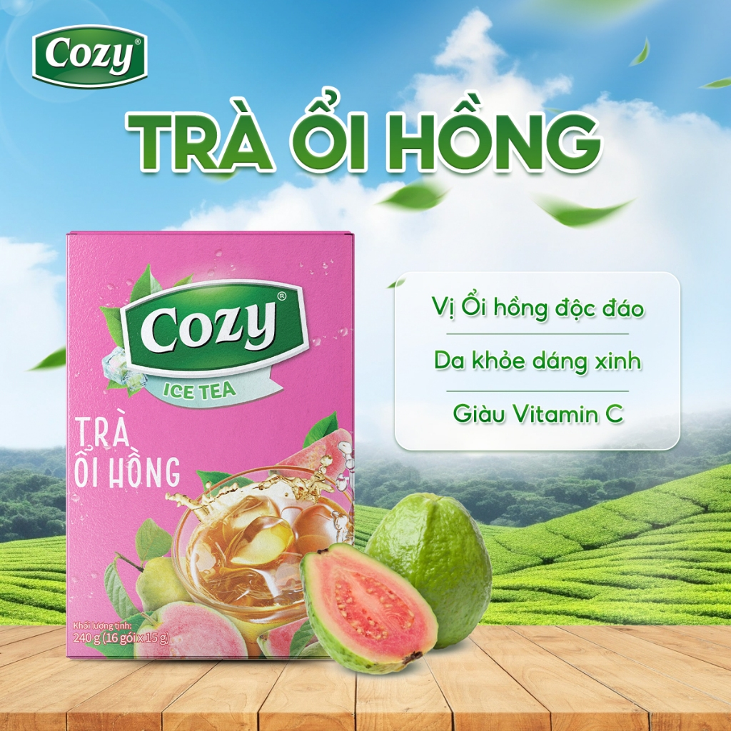 Cozy Icetea Ổi hồng 16 gói x 15g Hộp
