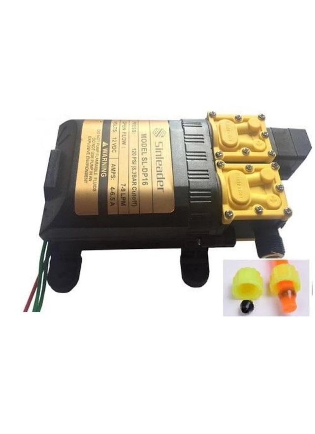 Máy bơm nước đôi mini 12v phun sương, rửa xe áp lực cao tự ngắt