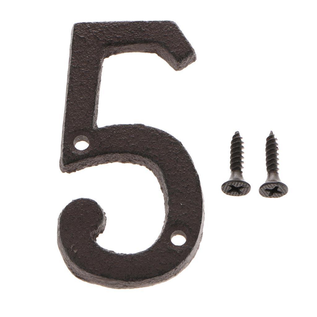 Metal Doorplate Sign Plate Sticker No. 4 5 6 for Home Office Door Decor