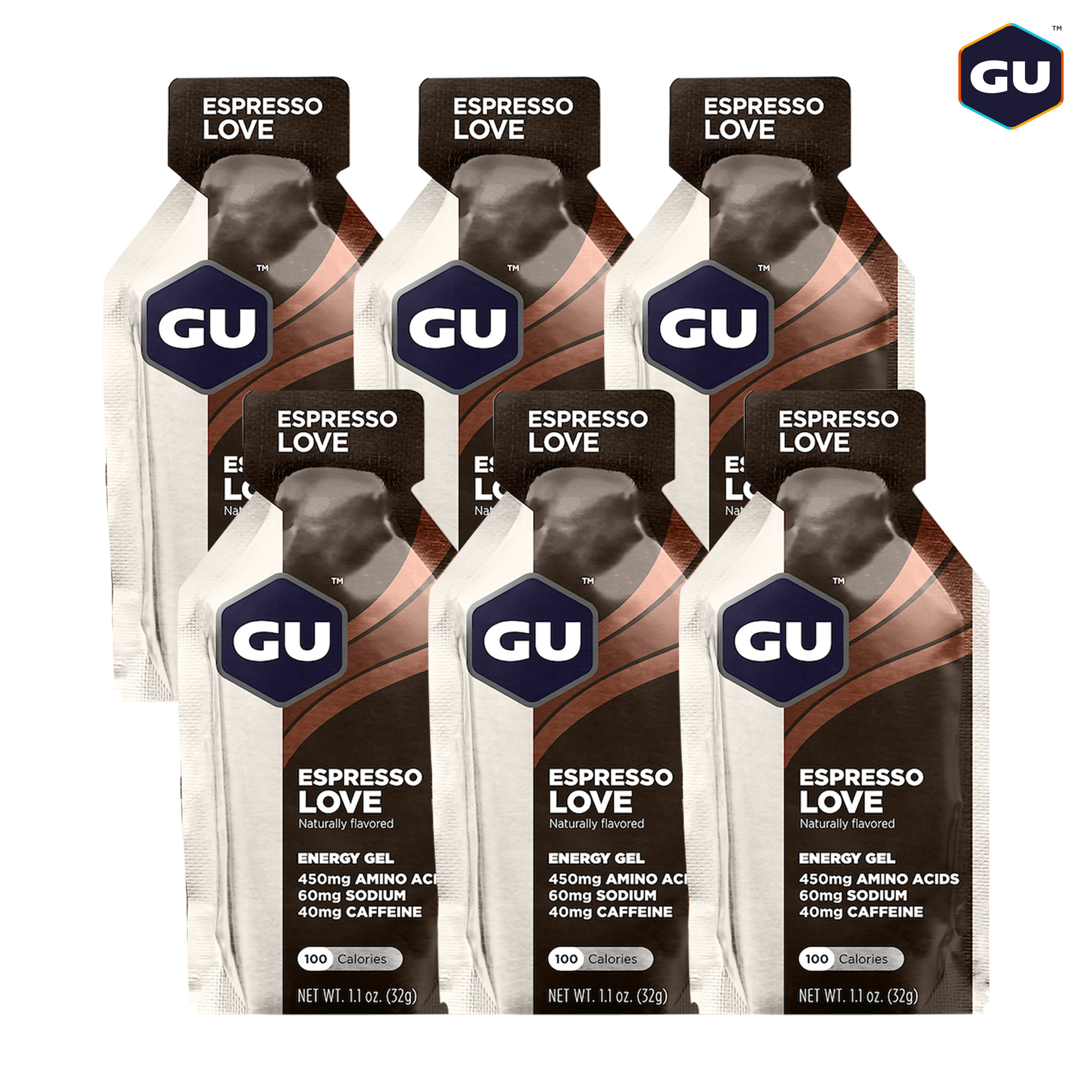 (COMBO 6 GÓI) GU Energy Gel Năng Lượng Chạy Bộ Vị Espresso Love - Hương Cà Phê Tình Yêu - Combo 6 Gói