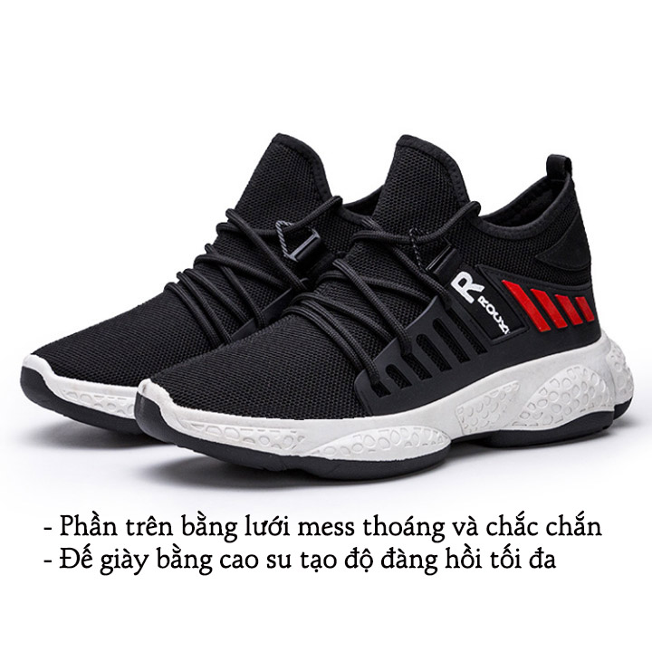 Giày Thể Thao Sneaker Nam , Đế Êm, Nhẹ Thoáng Khí, Thích Hợp Đi Chơi, Đi Hoc, Đi Làm, Đế Cao Su Đúc, Chống Trơn Trượt, Hạn Chế Mòn Đế, Miếng Lót Giày Cấu Trúc Tổ Ong Tảo Cảm Giác Êm S327 - 43