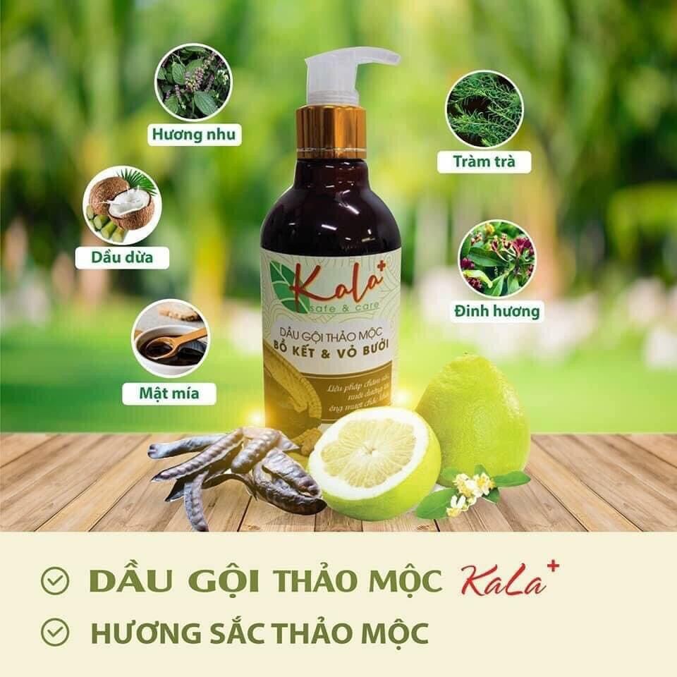 Dầu Gội Thảo Mộc KALA Bồ Kết và Vỏ Bưởi. Dầu Xả Thảo Dược KALA. Chính hãng