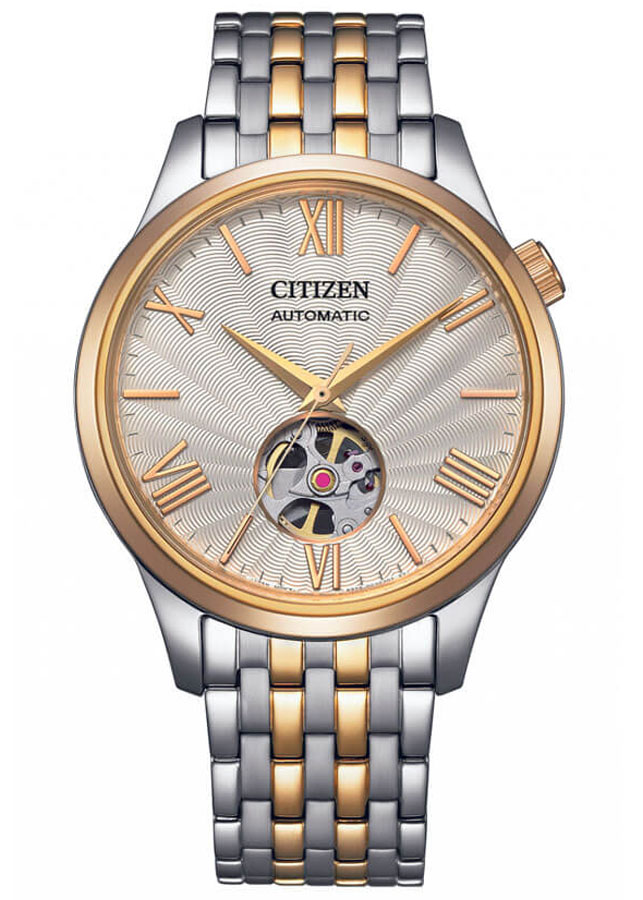 Đồng Hồ Nam Citizen Automatic NH9136-88A (40mm) - Cơ Lộ Máy - Dây Kim Loại - Kính Sapphire - Mặt Trắng