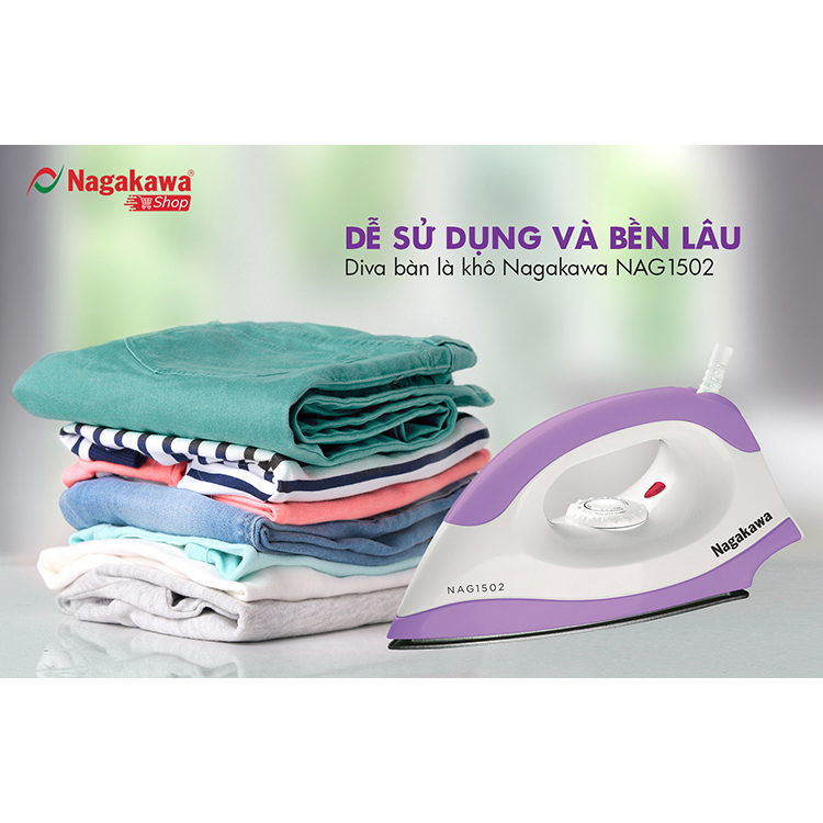 Bàn Ủi Khô Nagakawa NAG1502 - Tím - Hàng Chính Hãng